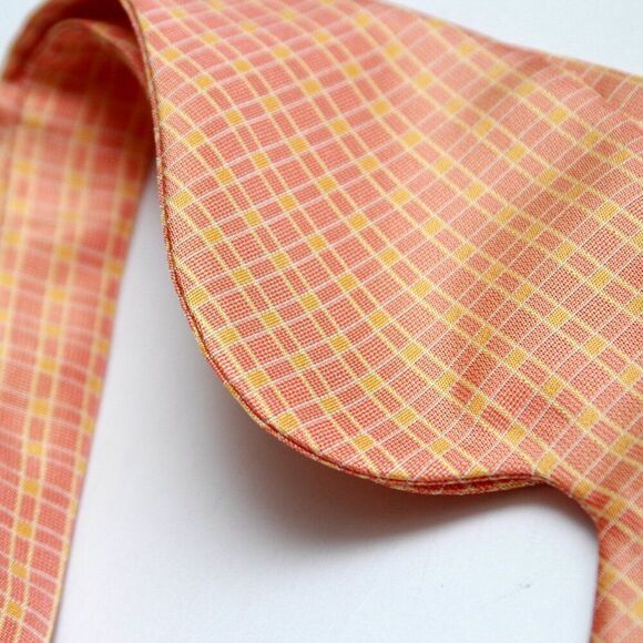 Men's Self-tied Bow Tie Orange Plaid Bow tie big Butterfly Bow tie S709 - Picture 3 of 13